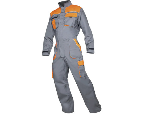 Šedá pracovní kombinéza s kapsami