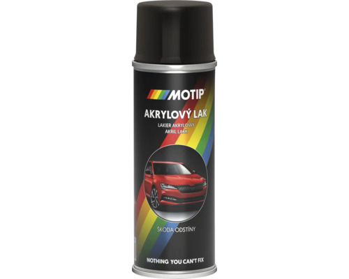 MOTIP ŠKODA Autolak ve spreji Černá Lesklá 200 ml Motip akrylátový lak ve spreji pro vozidla Škoda