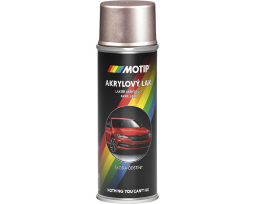 MOTIP ŠKODA Autolak ve spreji Stříbrná Safír Metalická 200 ml Motip akrylový lak ve spreji s obrázkem auta
