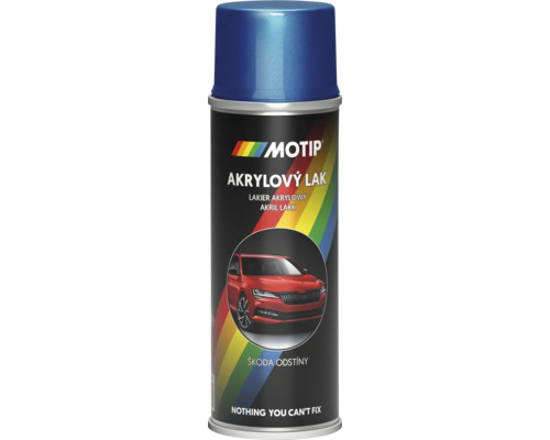 MOTIP ŠKODA Autolak ve spreji Modrá Storm Metalická 200 ml Sprej s akrylátovým lakem Motip pro vozy Škoda