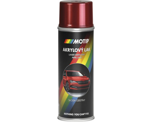 MOTIP ŠKODA Autolak ve spreji Červená Chilli Metalická 200 ml Motip akrylový lak ve spreji pro Škoda