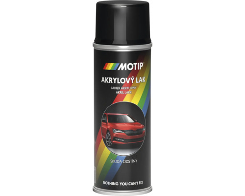MOTIP ŠKODA Autolak ve spreji Černá Magická Metalická 200 ml Motip akrylový lak ve spreji s obrázkem auta