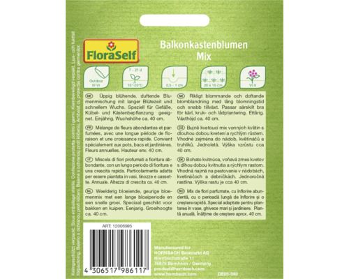 Květinová směs do truhlíků značky FloraSelf