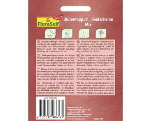 Směs bujných a dlouho kvetoucích květin k výsevu do koberce venku