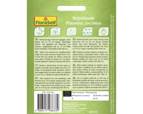 Semena pro červeně kvetoucí Phaseolus coccineus