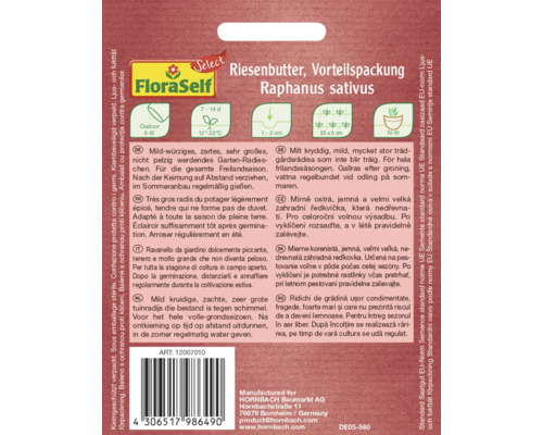 Ředkvička Riesenbutter výhodné balení balení semen