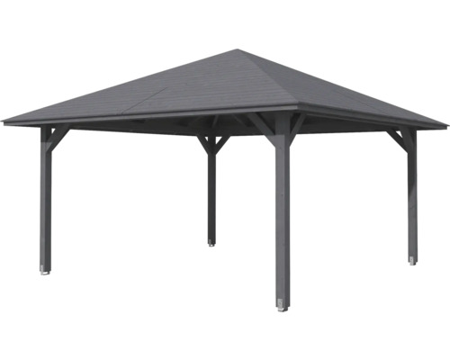 Dřevěný zahradní altán se čtvercovou střechou