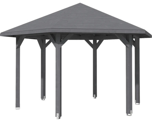 Dřevěný zahradní altán se šestihrannou střechou