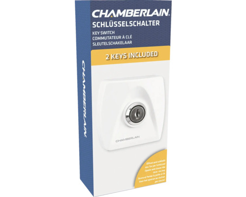 Balení klíčového spínače Chamberlain včetně dvou klíčů