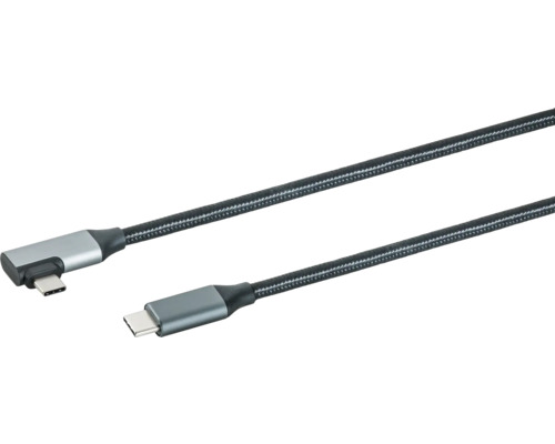 USB-C kabel se zahnutým konektorem