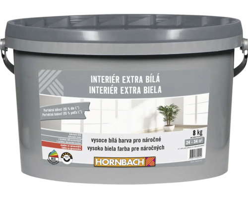 Barva na zeď Hornbach Interiér Extra Bílá 8 kg