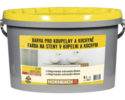 Barva na zeď Hornbach pro koupelny a kuchyně proti plísním bílá 5 l