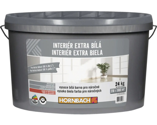 Barva na zeď Hornbach Interiér Extra Bílá 24 kg