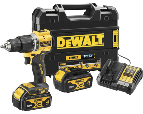 Aku vrtací příklepový šroubovák DeWalt DCD100YM2T-QW, XR 18 V, včetně 2x aku 4,0 Ah, nabíječky a kufru