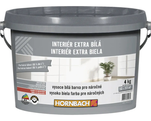 Barva na zeď Hornbach Interiér Extra Bílá 4 kg