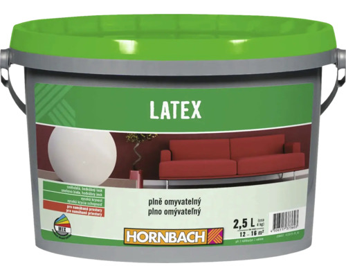 Barva na zeď Hornbach Latex bílá 2,5 l