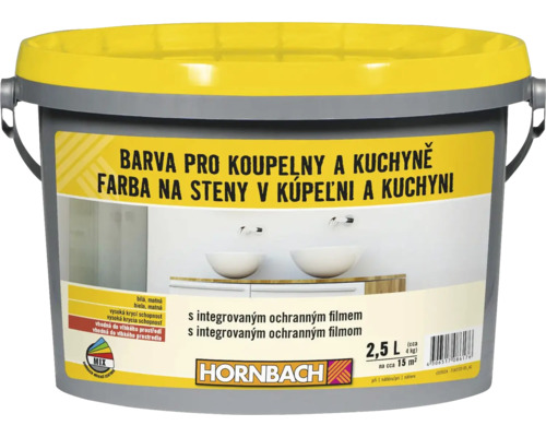 Barva na zeď Hornbach pro koupelny a kuchyně proti plísním bílá 2,5 l