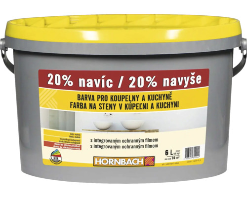 Barva na zeď Hornbach pro koupelny a kuchyně proti plísním bílá 6 l