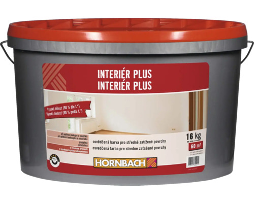 Barva na zeď Hornbach Interiér Plus 16 kg Kbelík interiérové barvy Interiér Plus s obsahem 16 kilogramů