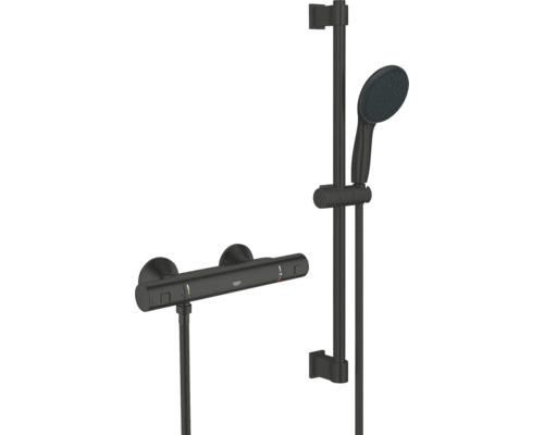 Sprchový set s termostatickou baterií GROHE Precision Start černá 345972431 Sprchová baterie s tyčí a ruční sprchou