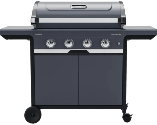 Plynový gril se čtyřmi hořáky, odkládacími plochami a spodní skříňkou