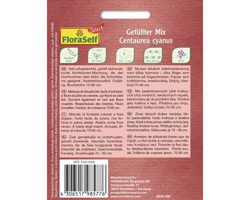 FloraSelf Mix pestrobarevných chrpy modré