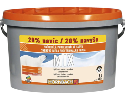 HORNBACH MIX Sněhobílá profesionální barva 5+1 l báze C-0