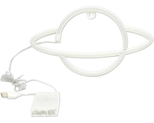Dekorativní LED světlo ve tvaru Saturnu s USB portem a boxem na baterie