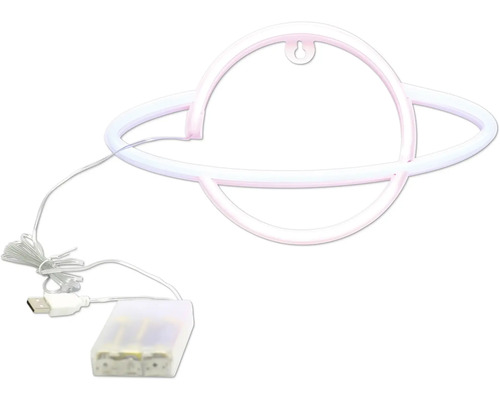 Neonová lampa Planet s boxem na baterie a USB připojením