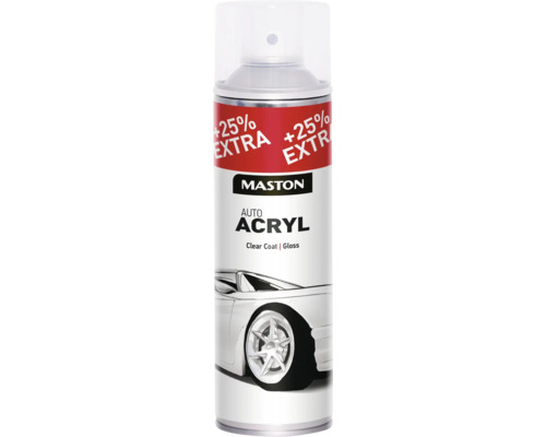 Maston Auto Akryl čirý lak ve spreji s 25 procenty obsahu navíc