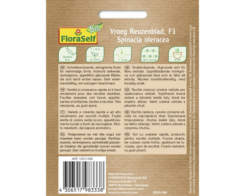 Balíček semen špenátu Reuzenblad, vhodné pro venkovní pěstování