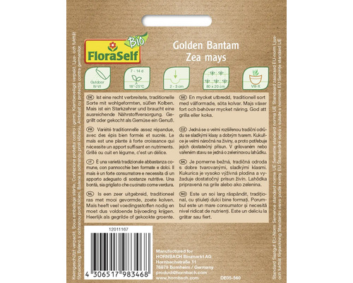 Balení semen kukuřice FloraSelf Golden Bantam