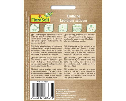 Balení semen řeřichy