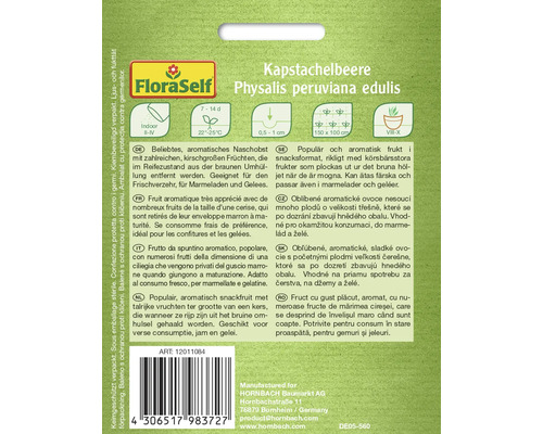 Balení semen mochyně peruánské Physalis peruviana edulis