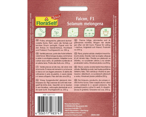 Semena lilku Falcon F1 odrůdy Solanum melongena od FloraSelf