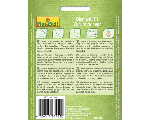 Balení semen pro Diamant, F1, Cucurbita pepo