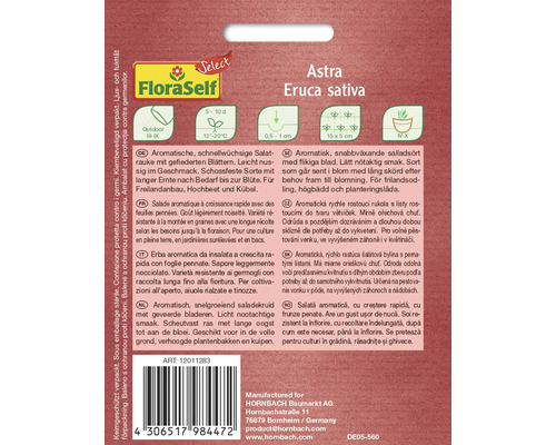 Sáček semen FloraSelf Select Astra Eruca sativa