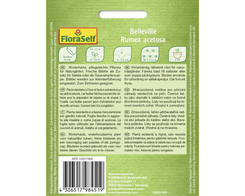 Logo FloraSelf, informace o semenech šťovíku zahradního Belleville