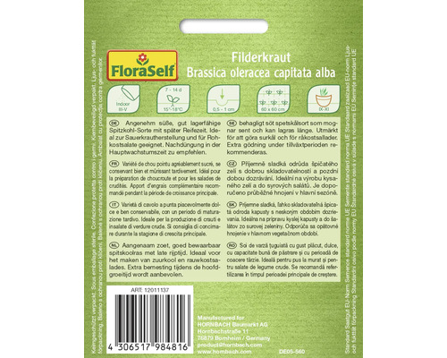 Sáček semen Filderkraut, Brassica oleracea capitata alba od FloraSelf