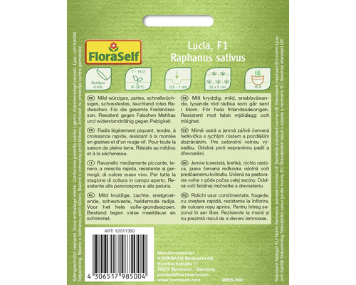 Balení semen ředkvičky odrůdy Lucia F1