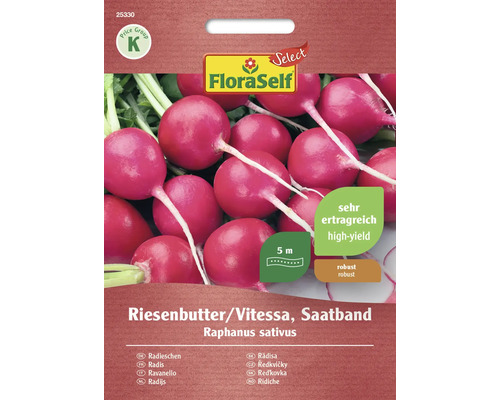 Ředkvička Riesenbutter / Vitessa FloraSelf Select výsevný pás