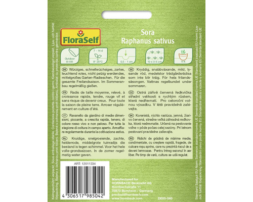 Balení semen ředkvičky Sora od FloraSelf