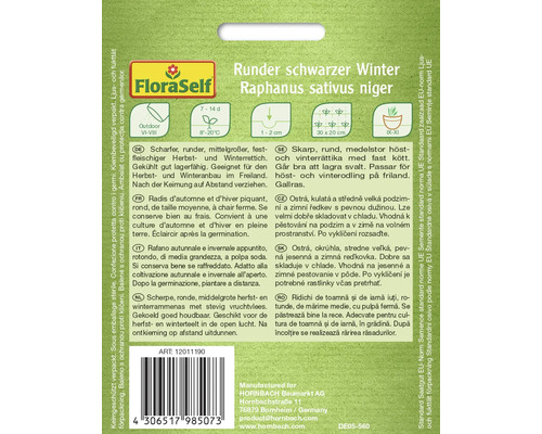Balení semen kulaté černé zimní ředkve