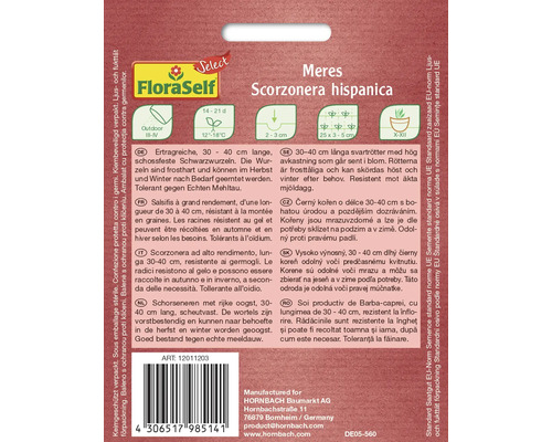 FloraSelf Meres černý kořen informace o setí