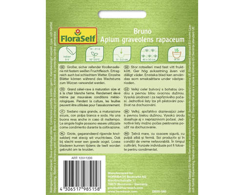 Balení semen celeru bulvového Bruno od FloraSelf