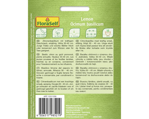 Balíček semen FloraSelf citronové bazalky