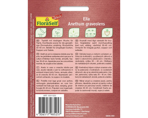 Balíček semen kopru FloraSelf Ella