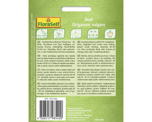 Balení semen dobromysli obecné (Origanum vulgare)