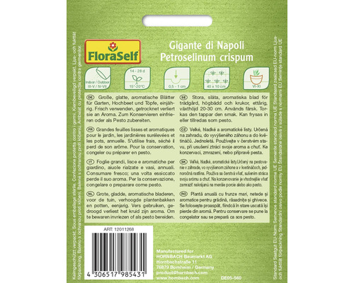 Balení semen petržele FloraSelf Gigante di Napoli