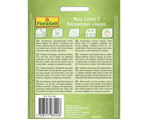 Balíček semen petržele kadeřavé Moss Curled 2 FloraSelf